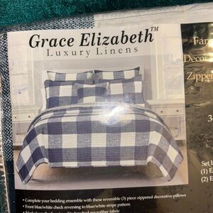 Grace Elizabeth Farmhouse Decorative Pillow Zippered Covers 3-Piece NEW